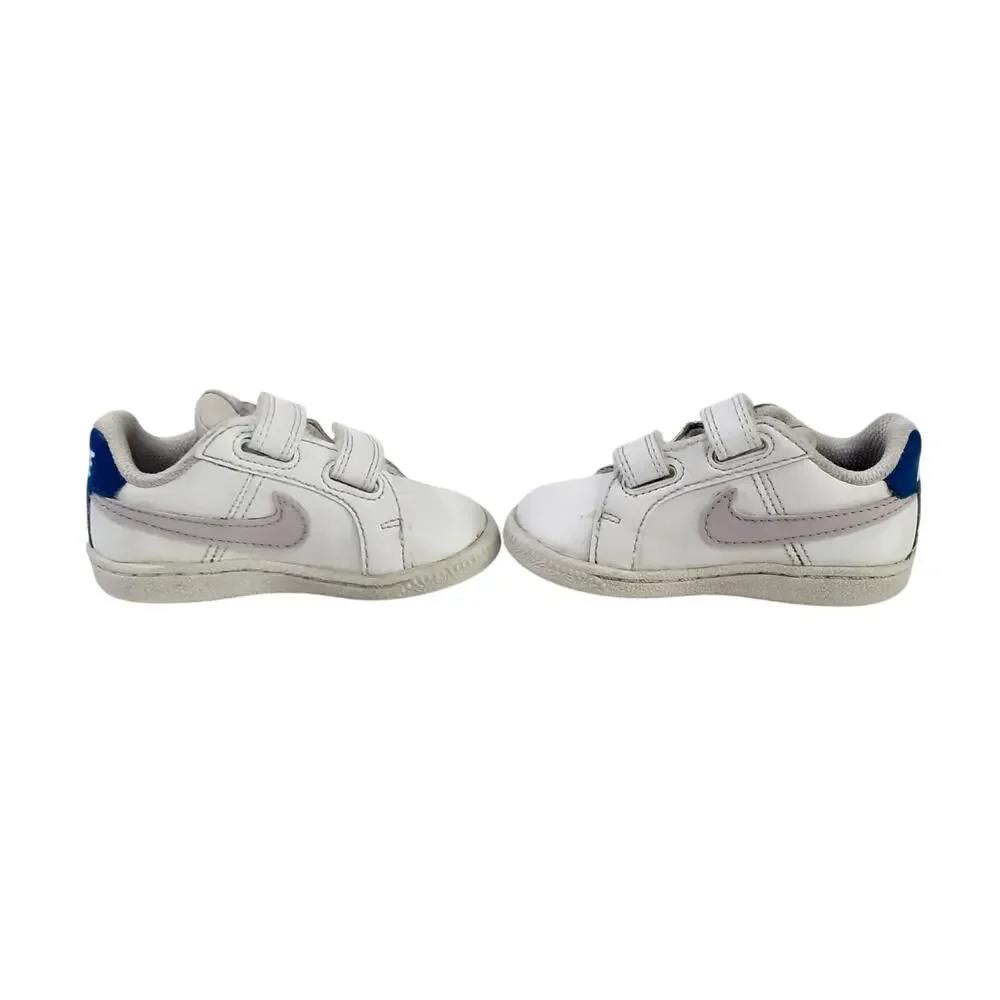 Nike Court Royale Baby Sneakers White Leather Toddler 4.5 Blue Running Shoes